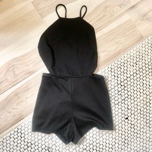 Anthropologie open back black romper